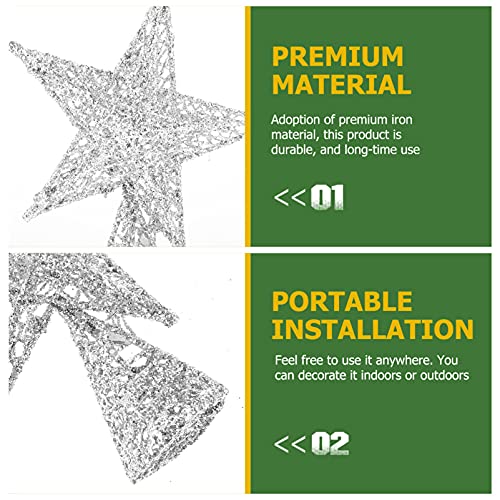 Partykindom Christmas Tree Topper Star, Hollow Glittering Star Xmas Tree Topper Decoration Ornaments For Christmas Tree Decoration (Silver) #TOP5