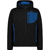 CMP - Giacca da Uomo con Cappuccio e Zip, Nero-Petrol