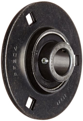 NTN ASPF204-012 Light Duty Flange Bearing, 3 Bolts, Setscrew Lock, Non-Relubricatable, Contact Seals, Pressed Steel, Inch, 3/4