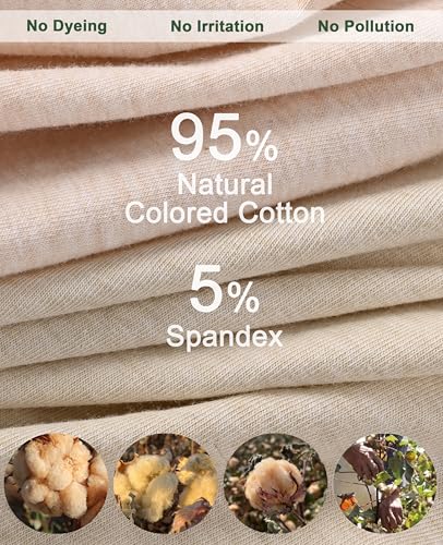Sunm Boutique Natural Colored Cotton Underwear for Women, Undyed Skin-Friendly Women's Panties Breathable Bikini(Medium, 3 Pack, Dark Brown/Light Brown/Green)