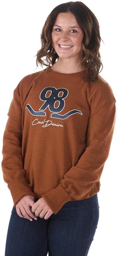 Cruel Denim Women's Brown Logo Applique Sweatshirt Brown XL