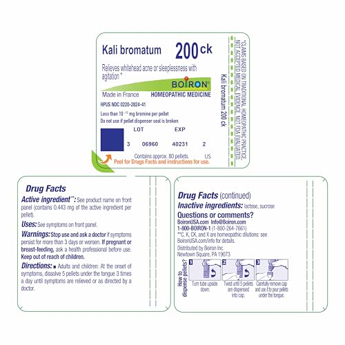Boiron Kali Bromatum 200Ck for Sleeplessness with Agitation - 80 Pellets - image 9