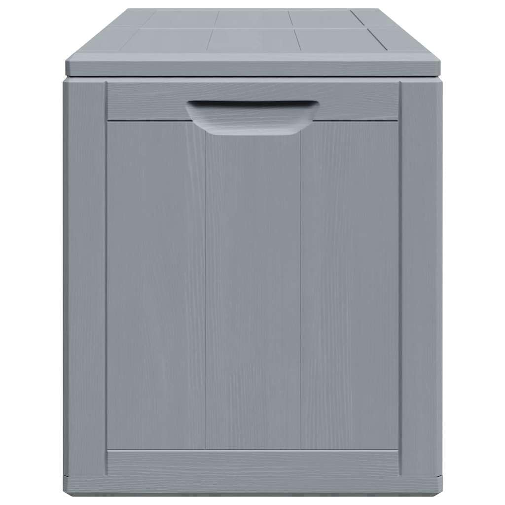 Garten-Aufbewahrungsbox 180 L Grau PP-Holzoptik Aufbewahrungstruhe Terassenbox L Aufbewahrung für Kissen Polster Gartengegenstände