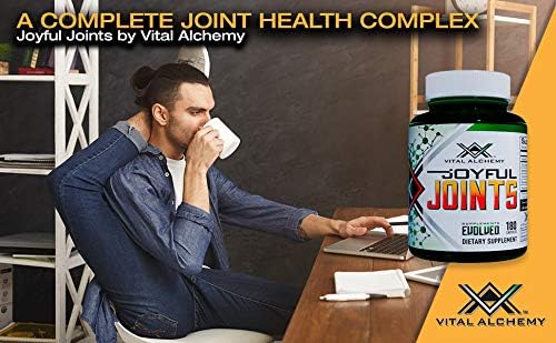 Joyful Joints by Vital Alchemy |Highest Grade Glucosamine, Turmeric, MSM, Bromelain, Hyaluronic Acid,Cissus, MSM,Bioperine| Highest Potent Joint and Muscle Support|All in One