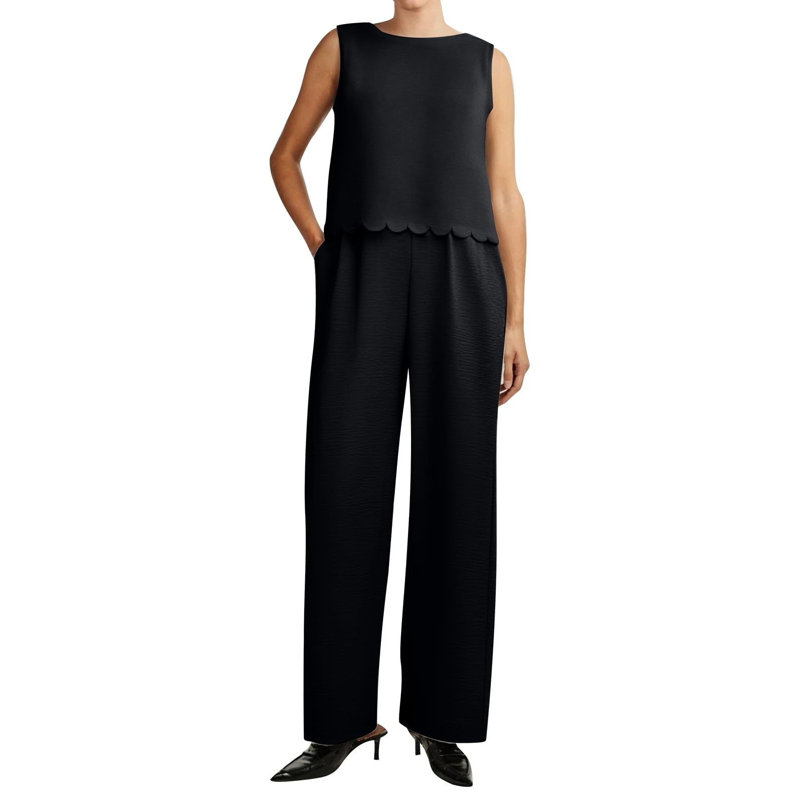 Survêtement pour femme - Grandes tailles - Baggy - Élégant - Été - Long - 2 pièces - Taille courte - Yoga - Avec pantalon - Combinaison de loisirs - Léger - 2 pièces - Vêtement de sport pour femme