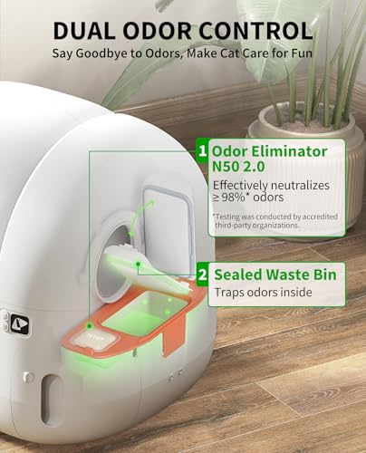 PETKIT PuraMax 2 Automatic Self-Cleaning Cat Litter Box, App Control Automatic Litter Box with Safety Sensors, Odor Free & Anti-Leakage Basic Bundle Includes Trash Bags,2.4G WiFi & Low Entrance - Image 6