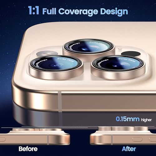 Image of CACOE Camera Lens Protector for iPhone 14 /15 /16 /17 Pro /Pro Max Cover