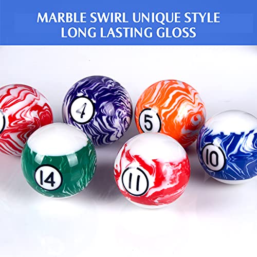 Vssal Billiard Balls Set Pool Table Balls Marble-Swirl Style 16 Ball Set #TOP3