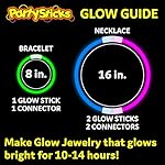 PartySticks Glow Sticks Party Supplies 100pk - 8 Inch Glow in the Dark Light Up Sticks Party Favors, Glow Party Decorations, Neon Party Glow Necklaces and Glow Bracelets with Connectors - Image 4