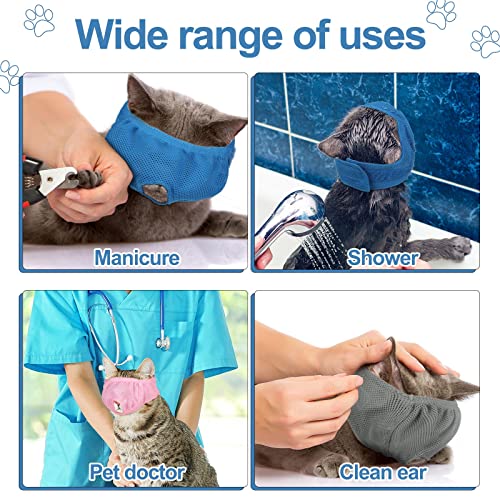 Image of 3 Pcs Cat Muzzles for Grooming, Large Breathable Mesh Cat Muzzles