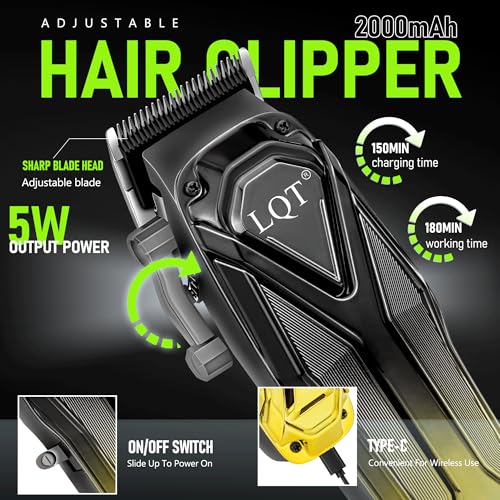 Image of Professional Hair Clippers for Men, Cordless Beard Trimmer Set, Barber-Grade Tool with USB Charging, Lightweight & Low Noise for Home Use