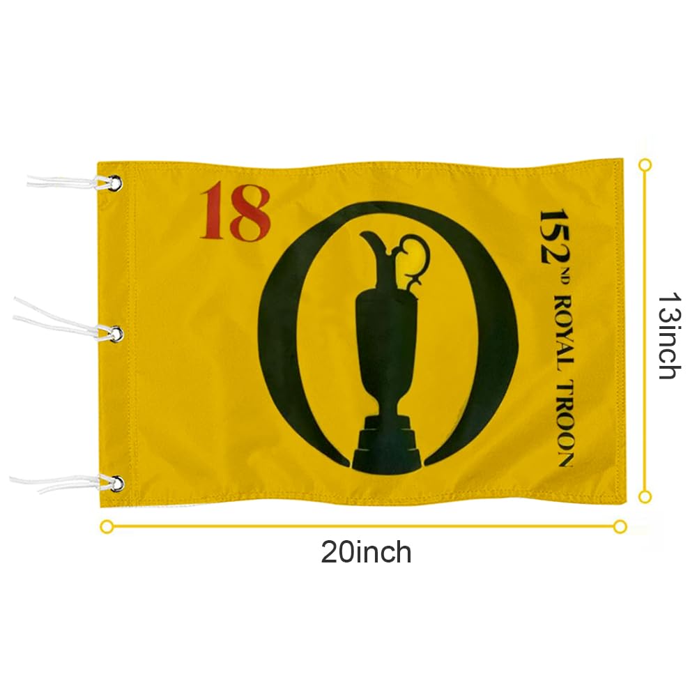 2BUT British Open 2024 Golf-Pin-Flagge, grüne Golfflagge für Hinterhof, Garten, doppelt genäht, 600D-Nylon, Miniatur-Pin-Flagge (50,8 x 33 cm)