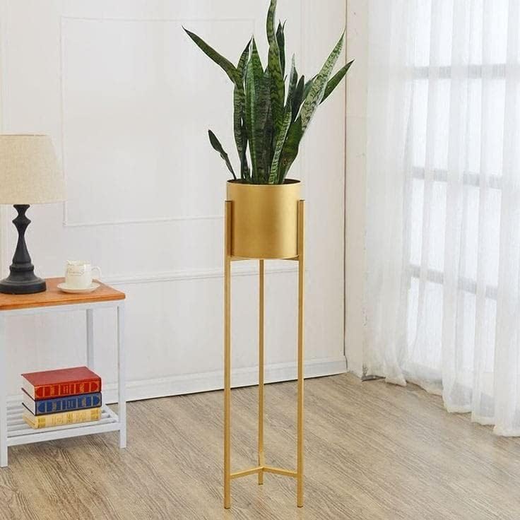 METALIZUM Gold Flower Pot with Gold Metal Plant Stand: Versatile Indoor and Outdoor Home and Office Decor. (B0D96DY63N) Amazon Price History, Amazon Price Tracker