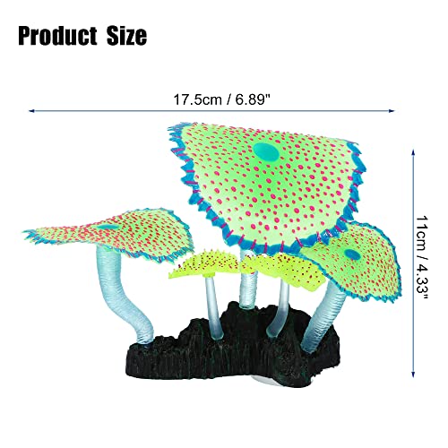 VOCOSTE Silicone Glowing Aquarium Simulation Coral 11cm Height, Green - Image 4