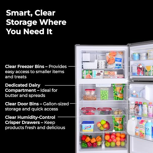 Kenmore 30 in. 18.1 cu. ft. Capacity Refrigerator/Freezer with Adjustable Glass Shelving, Humidity Control Crispers, Ice Maker, ENERGY STAR Certified, Fingerprint Resistant Stainless Steel on Fridge.com