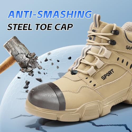 Waterproof Work Boots for Men Women Lightweight Steel Toe Boots Comfortable High Top Safety Shoes Steel Toe Shoes for Men Indestructible Construction Boot Work Shoe2