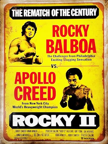 KUSTOM ART Poster mural décoratif série Locandine Film Célèbre Rocky II Étalon imprimé artistique sur papier couché 40 x 30 cm sans cadre