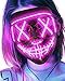 AnanBros Halloween Maske, LED Purge Maske im Dunkeln Leuchtend, Halloween Purge Maske 3 Beleuchtungsmodi für Kostümspiele Cosplays Feste und Partys - Rosa
