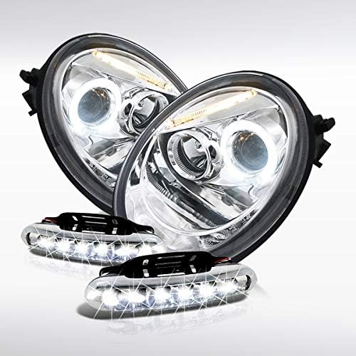 2008 Volkswagen Beetle Halogen Projector Headlight Set PERDE Chrome Projector Headlight Set For 2006-2010 Volkswagen Beetle - Halogen, DOT/SAE Projector Headlight Assembly - Foto 6