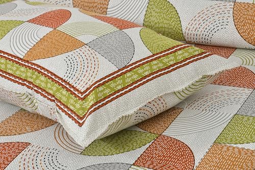 Image of Decor King Size Cotton Bedsheet | 300 TC | 100% Cotton Flatsheet King Size with Two Pillow Covers | (254 * 274 cm, Terracotta Orange)