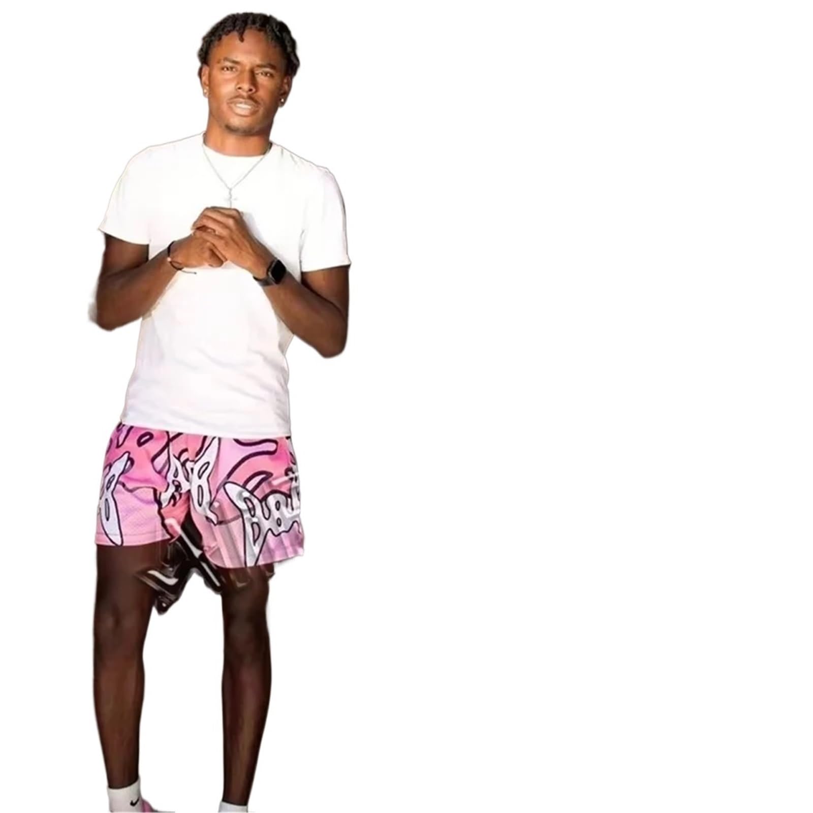 Pantaloncini da Uomo Traspiranti, da Palestra, da Basket, da Corsa, ad Asciugatura Rapida, con Stampa, alla Moda, Estivi(DK12763,3XL)