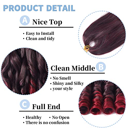 22 inch French Curly Braiding Hair 8 Pack Loose Wavy Spiral Curl Braids Crochet Hair Deep Wave Synthetic Extensions Pre Stretched Bouncy Braiding Hair (deep 22 inch - Image 3