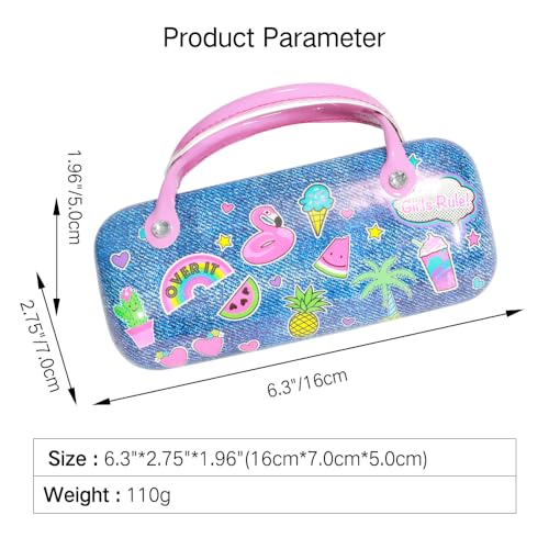 Image of PERFECTSIGHT Hard Shell Eyeglasses Case, PU Leather Protective Glasses Case, Cute Eyeglass Case for Women Men Girls