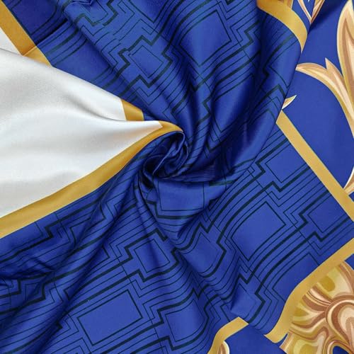 Image of Stoa Paris 300TC UltraSatin Super Size 7 Piece Comforter Set, 274cm x 274cm Ideal for King & Double Bed, Gentle on Skin & Hair, Fade & Wrinkle Resistant, Home Decor, Quick Dry, Coronation - Blue