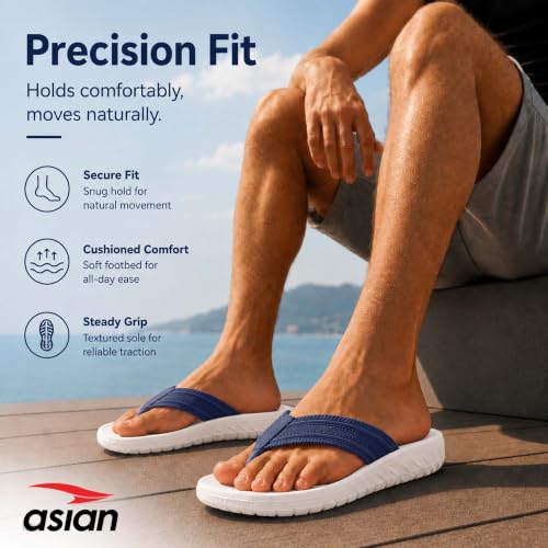Image of ASIAN Safari-14 Men's Stylish Flip Flops | Lightweight Comfort, Soft Cushion Feel, Durable Grip, Perfect for Home, Outdoors