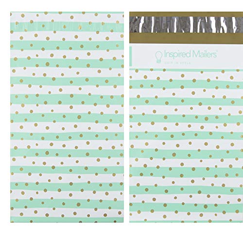 Image of Inspired Mailers - Poly Mailers 6x9-100 Pack - Gold Confetti Deluxe - Small Shipping Bags - Polymailers 6x9 - Small Package Bags - 6x9 Mailing Bags for Shipping