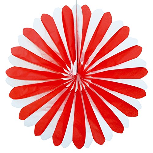 Everflag Dekofächer Rot/Weiß 60cm, schwer entflammbar