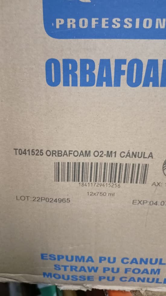 QUILOSA - Pack 12 espuma de poliuretano Quilosa Orbafoam O2-M1 con Cánula 750ml