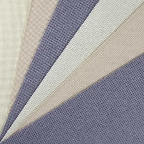 Image of KCS 4 /6 pc of 12 inch x 18 inch(30cmx45cm) 18CT Counted Cotton Aida Cloth Cross Stitch Fabric (6 pc,Antique White+Oatmeal+Light Steel Grey)