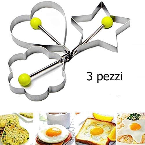 3 Anelli Per Uova In Acciaio Inox - Antiaderente, Nero, S/M/L, Per Pancake, Omelette - Foto 7