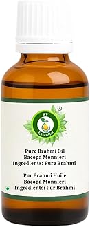 R V Essential Pure Brahmi Oil 15ml (0.507oz)- Bacopa Monnieri (100% Pure and Natural Rare Herb Series)