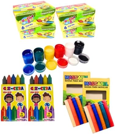 Kit 15 Material Escolar Infantil Volta Às Aulas Massinha de Model...