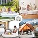 BUMNANA Toddler Travel Floor Bed, Portable Toddler Bed, Soft Baby Kids Foldable Travel Bed for Home, Sleeping, Camping, Washable Portable Crib for Kids with Blanket （White）