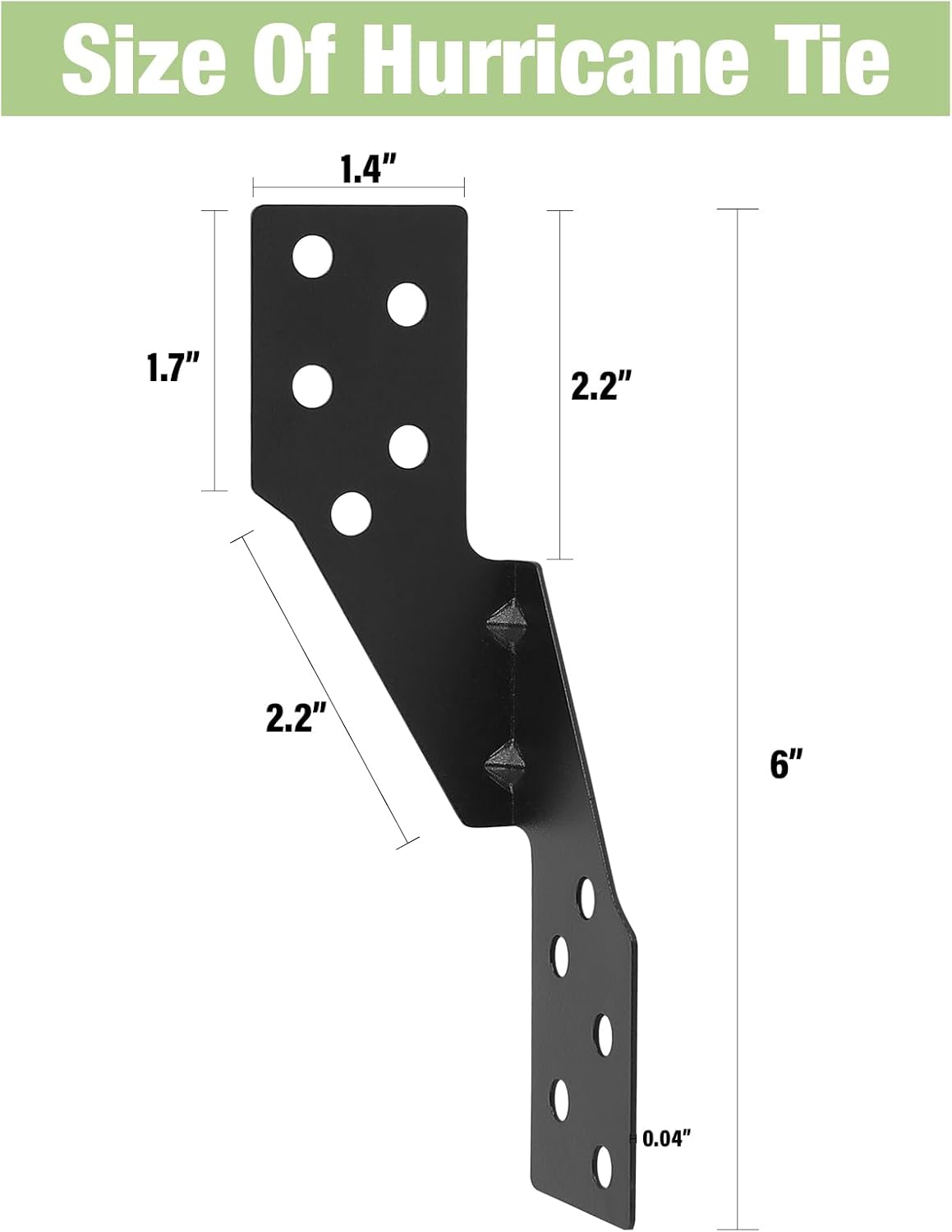 Hurricane Straps Brackets 100 Pcs，Hurricane Tie with Black Powder-Coated,Hurricane Straps Trusses/Rafters Ties