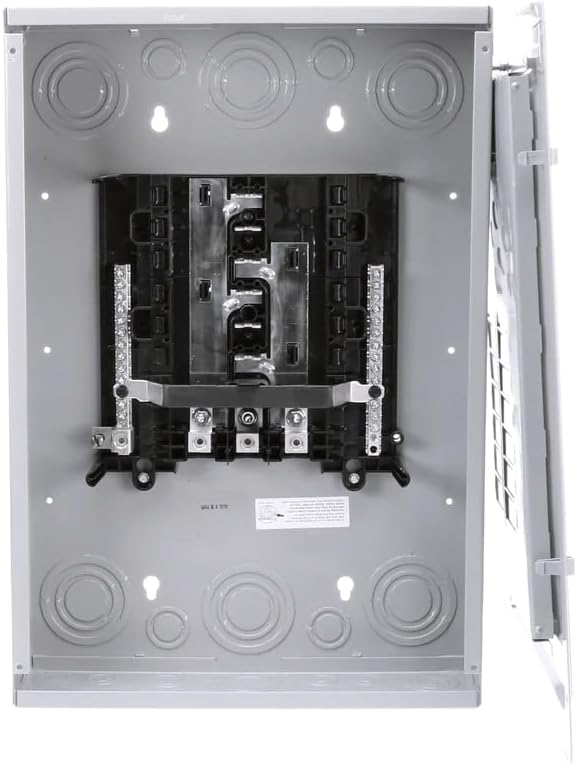 נאָענט-אַרויף view of the Siemens S1224L3125 Load Center's internal bus bars and wiring terminals