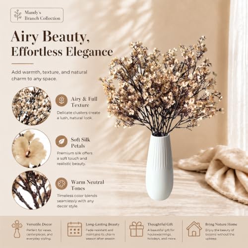 Image of Mandy's 6 Bundles Artificial Champagne Baby's Breath Flowers
