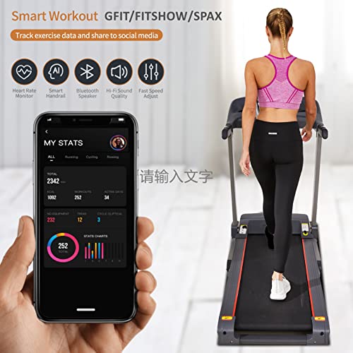 CAROMA Laufband für Zuhause Klappbar, Laufband Elektrisch 2200W mit Stoßdämpfer, Intelligente App/Bluetooth-Lautsprecher… – Bild 3