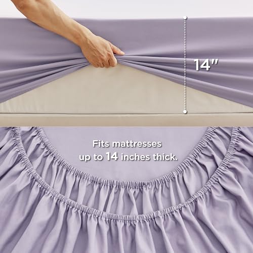 Image of Bedsure Twin XL Comforter Set - Extra Long 5 Pieces Lavender Twin XL Bedding Set for All Seasons, Boho Contrasting Design Bed in a Bag with Comforter, Sheets, Pillowcase & Sham