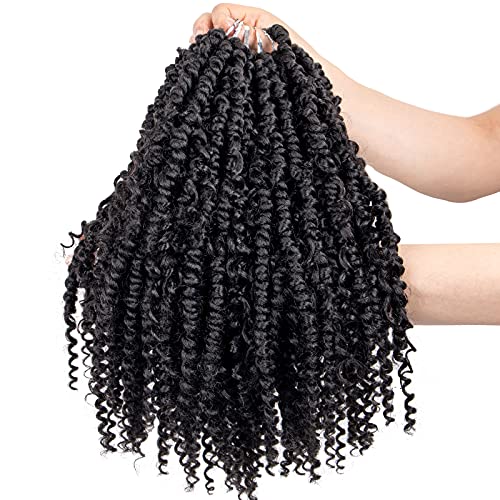 Fly Pre-twisted Passion Twist Hair Natural Black Pre-looped Passion Twists Water Wave Crochet Hair 14Inch Fly Spring Twist Hair Crochet Braids