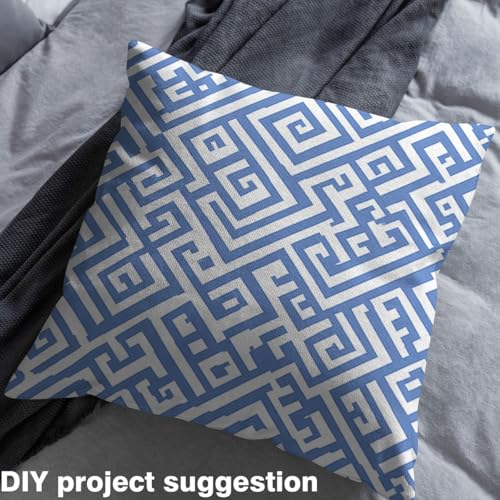 Premium Geometric Upholstery Fabric – Greek Key Maze Design for Chairs and Home Décor Projects, Blue & White, Sold by the Yard 5 Premium Geometric Upholstery Fabric – Greek Key Maze Design for Chairs and Home Décor Projects, Blue & White, Sold by the Yard - Image 4