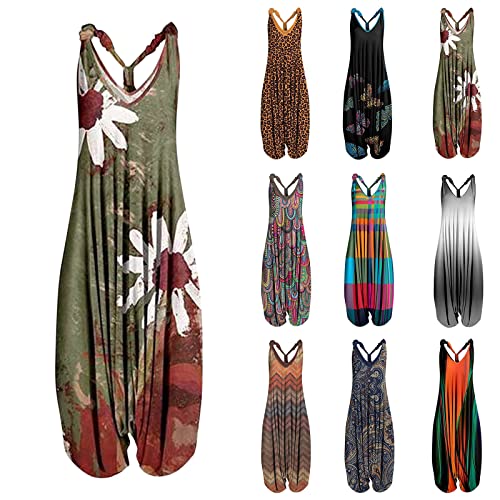 Damen Jumpsuit Damen Latzhose Lose Strampler Overall Frauen Sommer...