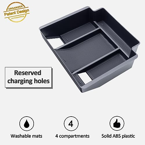 TOPINSTALL 22-23 Refreshed Full Tray Compatible with 2023 Silverado 1500/Sierra 1500 and 2022 Refreshed Chevy Silverado/GMC Sierra 1500 Models, Console Organizer (Full Console w/Bucket Seats ONLY)
