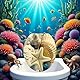 Abnehmbare WC-Sitz Aufkleber Ocean Forest Sky Fisch Vinyl Aufkleber Badezimmer Dekor langlebig und praktisch WC Zubehör