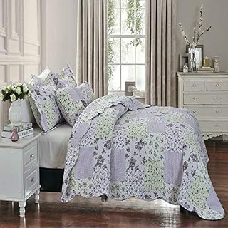 Bedspread Patchwork 2 Pillow Sham 3 Piece Set Size 235 cm x 250 cm (Double, Province)