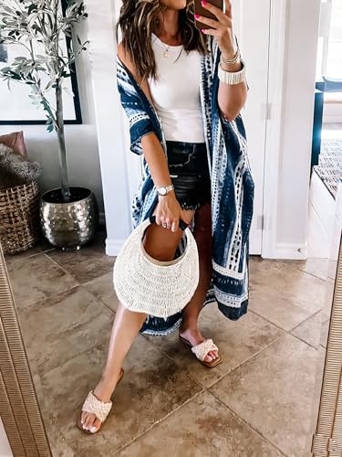 Image of Spicy Sandia Kimonos for Women Floral Beach Cover Up Loose Swimsuit Bathing Suit Coverup Cardigan for Summer Swimwear