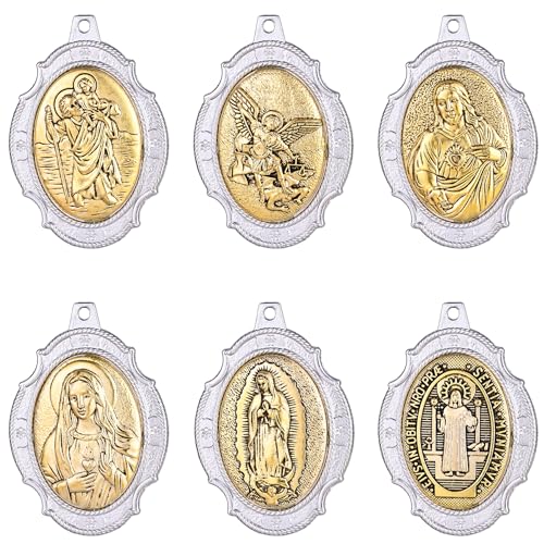 ZHENYIN 6 pe&ccedil;as Catolicismo Crist&atilde;o Pingente Grande Virgem Maria Santo Anjos S&atilde;o Judas S&atilde;o Bento...